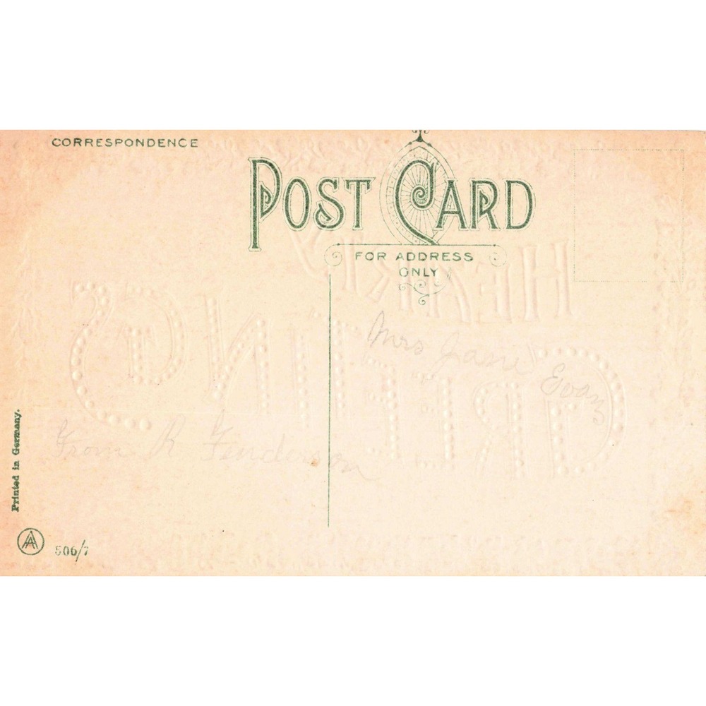 Antique Hearty Greetings Embossed Floral Postcard Germany Divided Back - Picture 2 of 2
